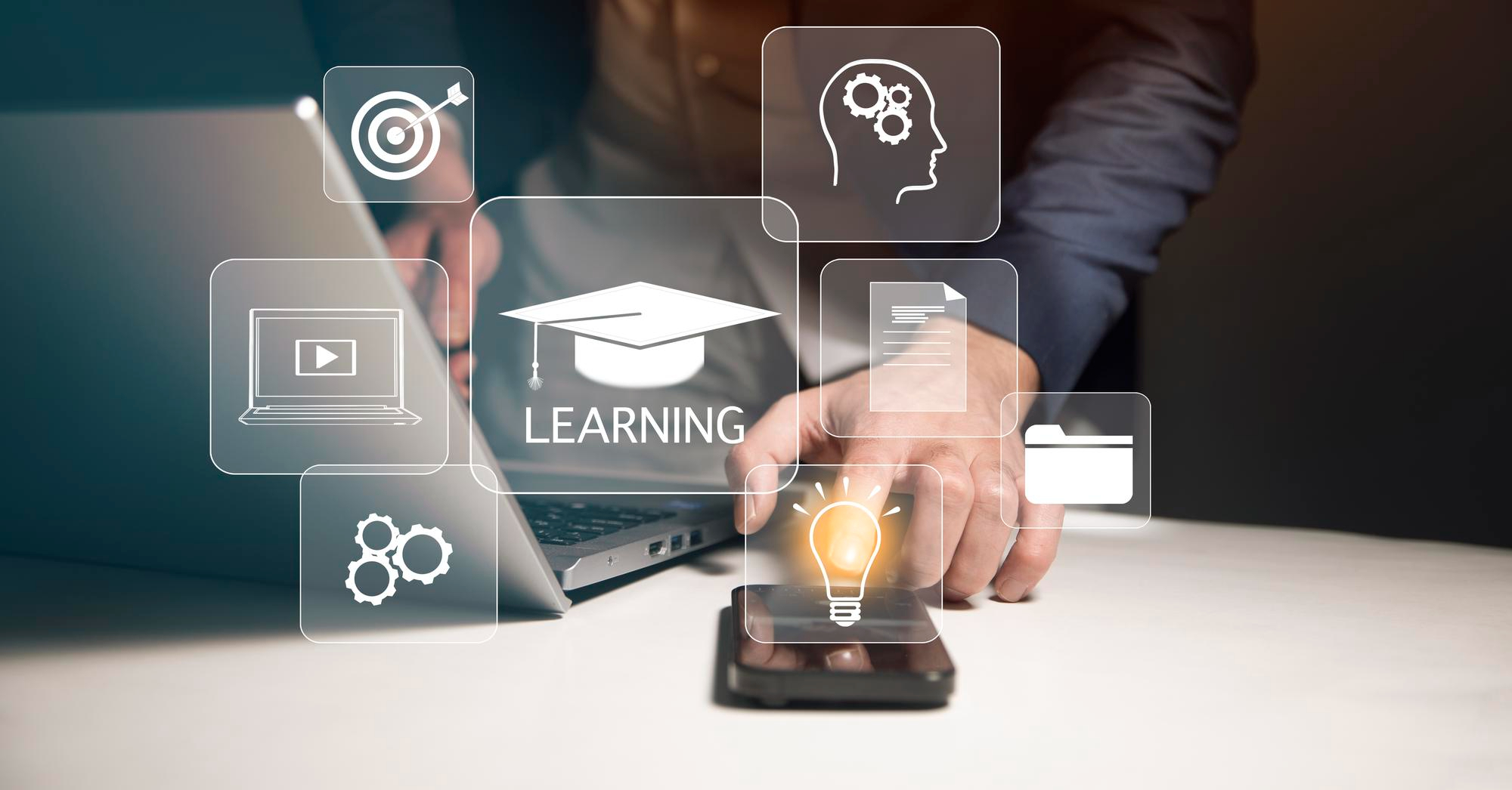 Blended learning features in a learning management system